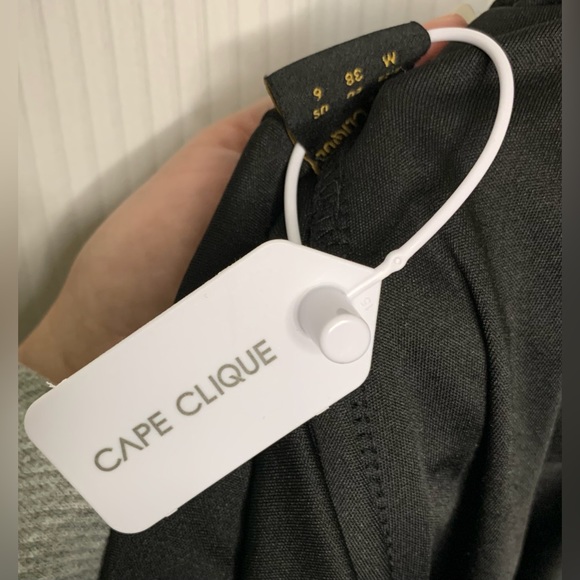 Cape Clique - Black Asymmetrical Skirt With Chain And Patch Detail - Medium / 6 - Picture 6 of 7